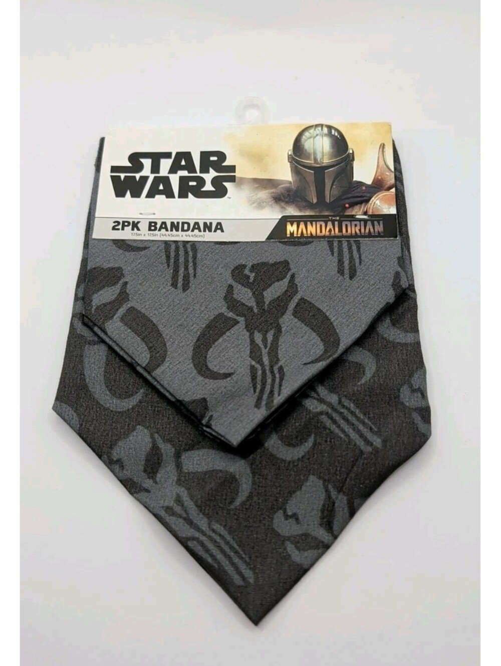 2pk Best Brands STAR WARS Disney The Mandalorian Black 17.5" Square BANDANAS NIP